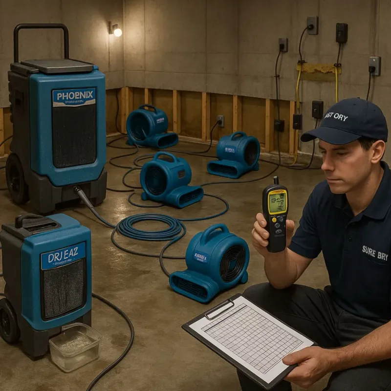 Structural Drying and Dehumidification process in Farmington, ME